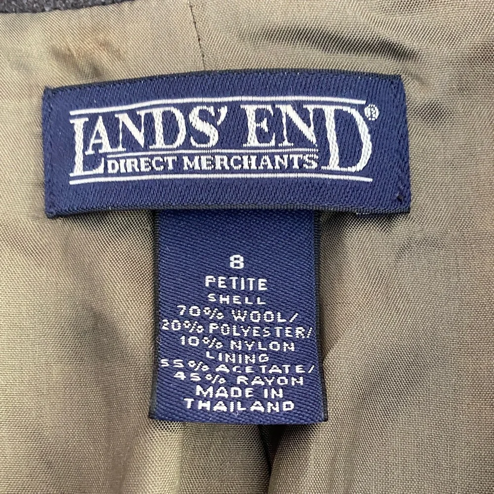 Lands' End Dark Gray Wool Blazer, Size 8P - Picture 4 of 5